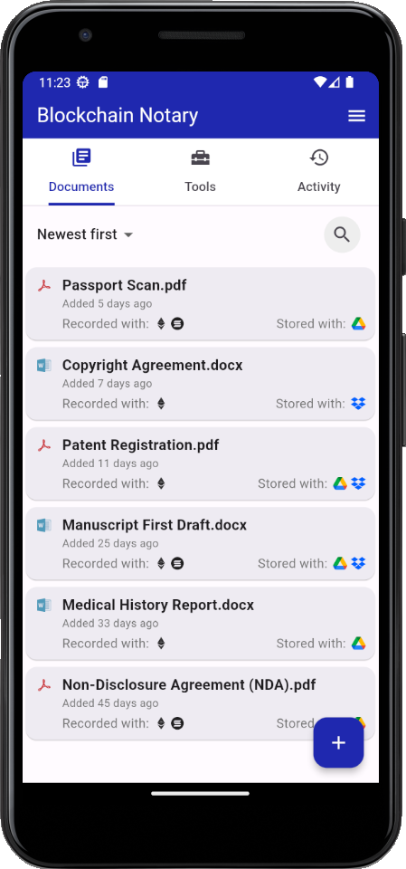 Blockchain Notary App
